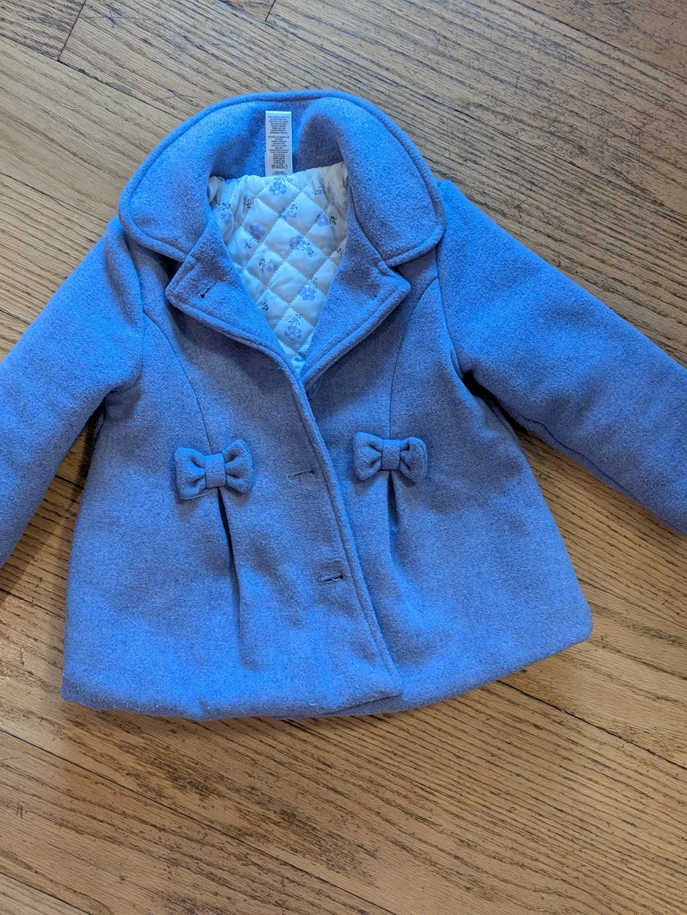 Kids Wool-Blend Coat in Light Blue